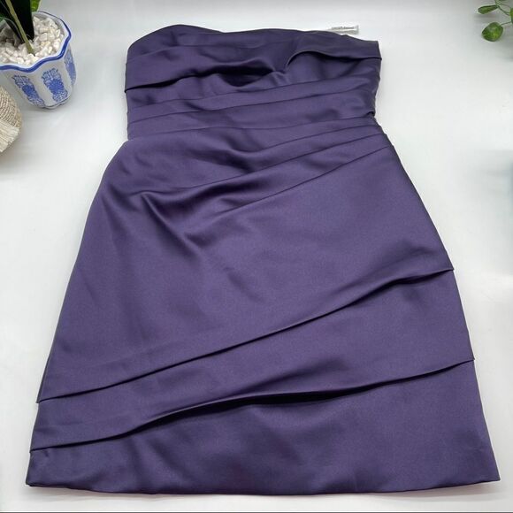 David’s Bridal Short Pleated Strapless Dress Size 10 - Picture 12 of 12